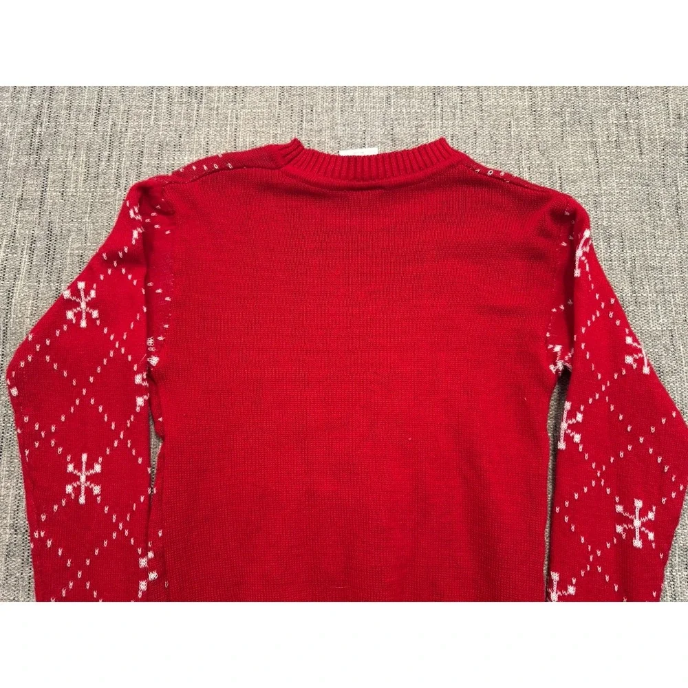 Hello Kitty Christmas Sweater Long Length Red And White Womens Size XXS‎